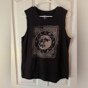 Black witchy/moon print tank! SOFT MATERIAL
